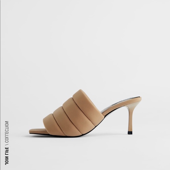 ZARA Beige Quilted Sandals - Picture 10 of 10